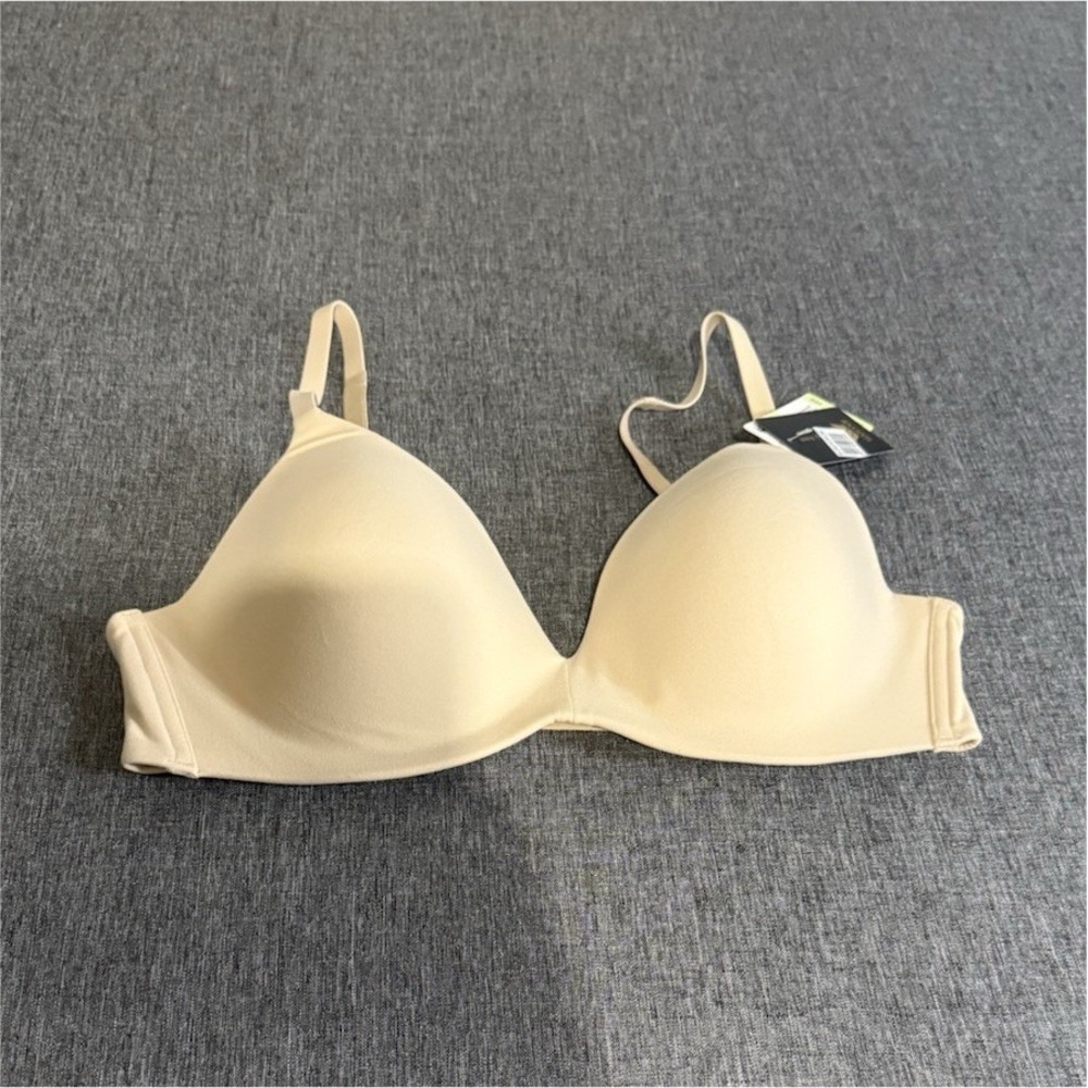 Wacoal Beige Wire Free How Perfect T-Shirt Bra Padded Adjustable Straps 36B NWT